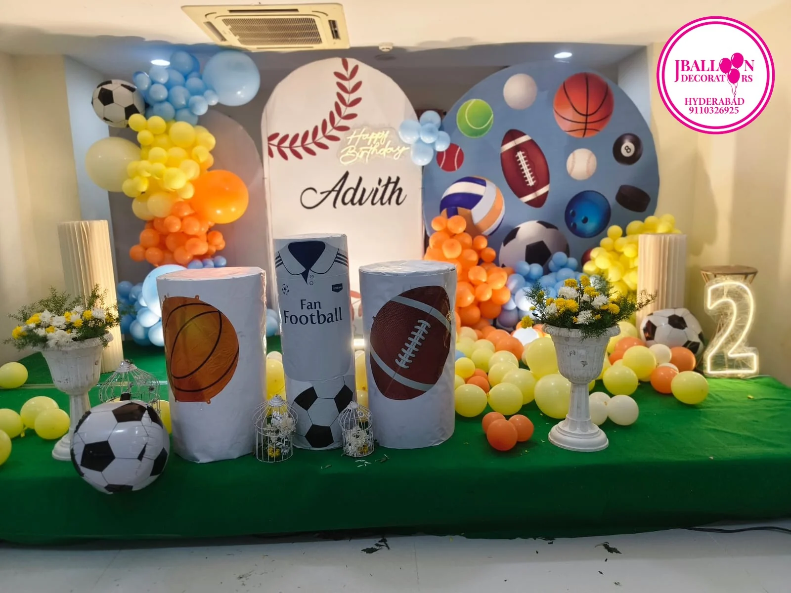 Football theme birthday decoration